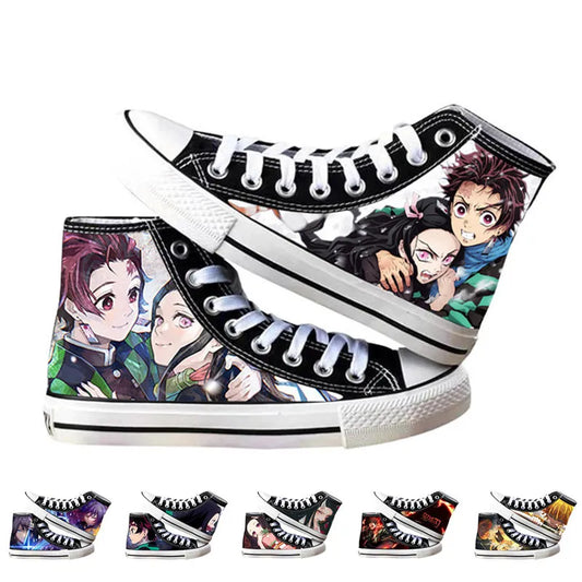 Kimetsu no Yaiba zapatos de lona hombre y mujer Anime ,dibujos animados, estudiantes, cosplay Demon Slayer zapatos de moda casual cómodo  regalo de Navidad