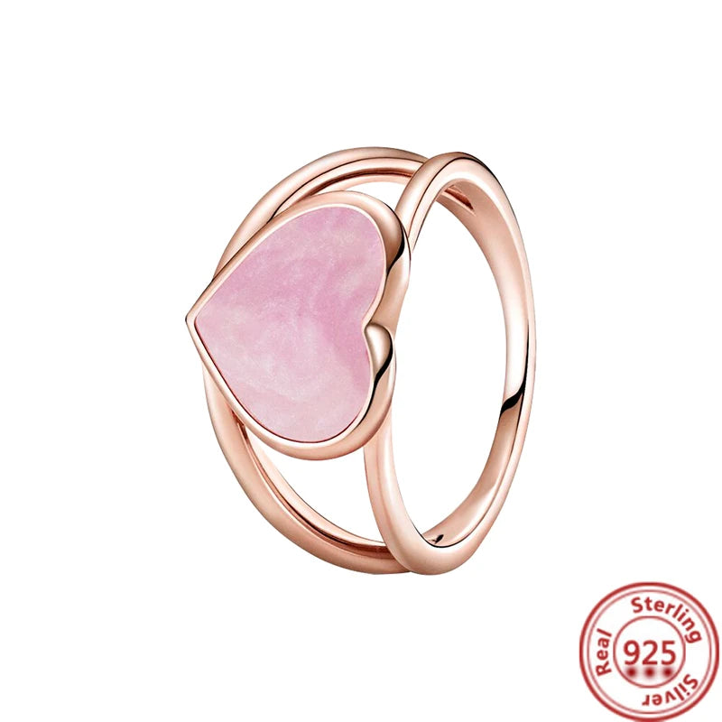 Recién llegado, anillo de serie de oro rosa, anillos de flores con corona de hojas de pavé de circón para mujer, dijes originales, joyería de marca, regalo DIY al por mayor