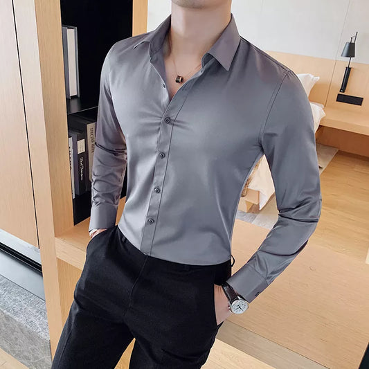 Camisas De Hombre ,Camisas De manga larga para hombres ropa 2023 ropa Formal De negocios Camisa Social Masculina Slim Fit Chemise Homme,varios colores