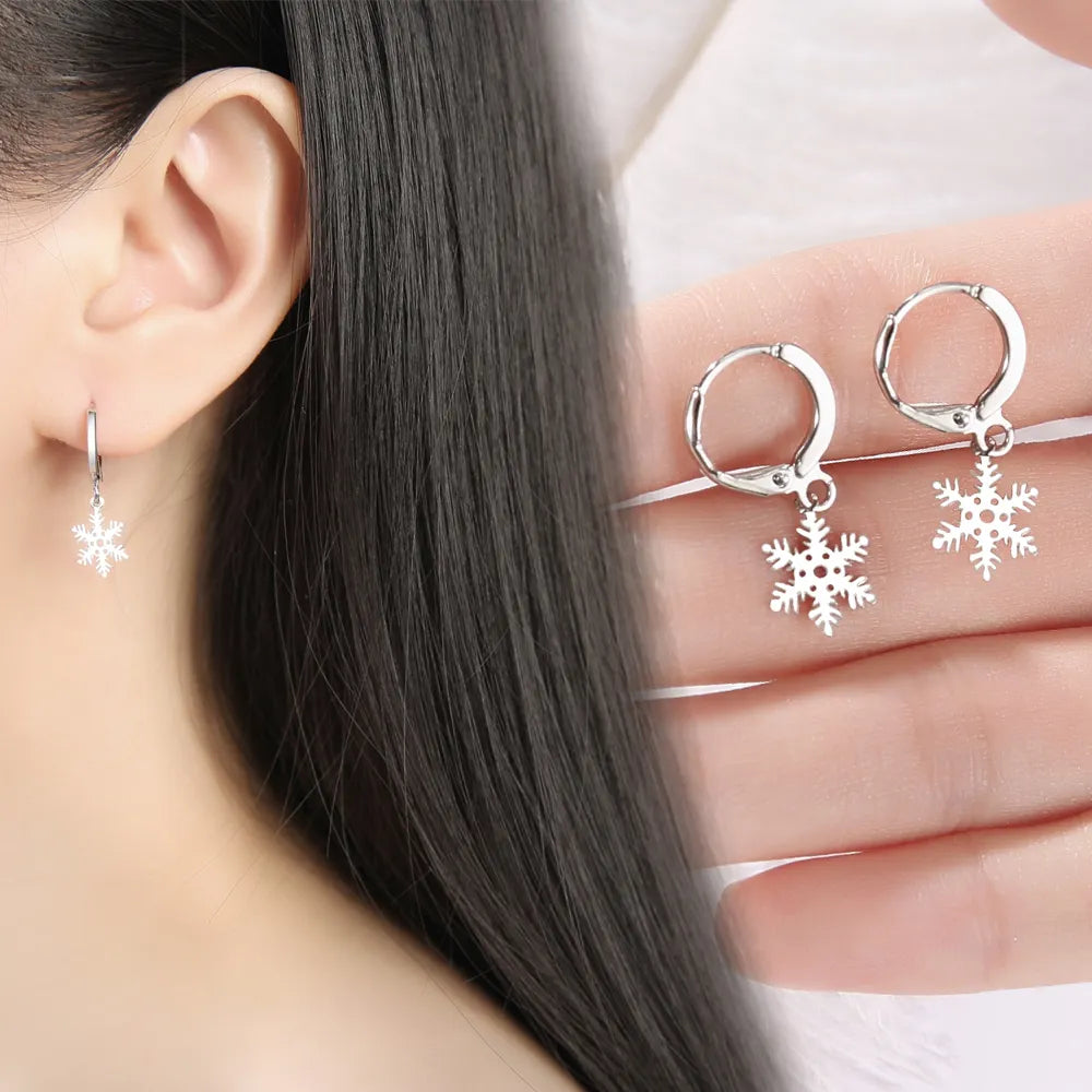 DOTEFFIL-pendiente con colgante de copo de nieve para mujer, de Plata de Ley 925, joyería de moda para boda, compromiso y Navidad