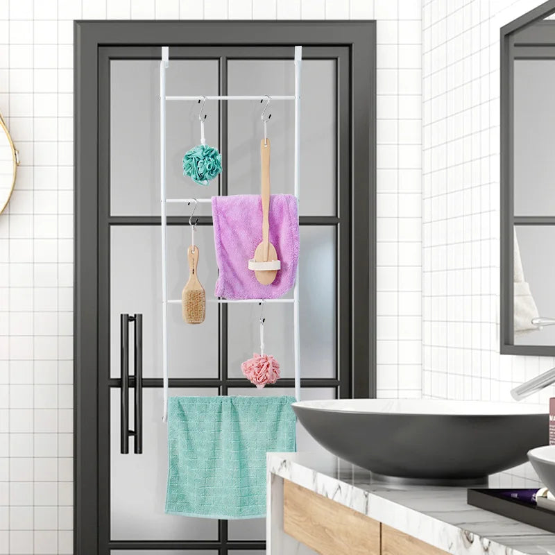 ORZ-estante organizador de baño, estante colgante de Metal, estante para ropa y toallas, gancho de almacenamiento para baño, accesorios para puerta, soporte para toallas