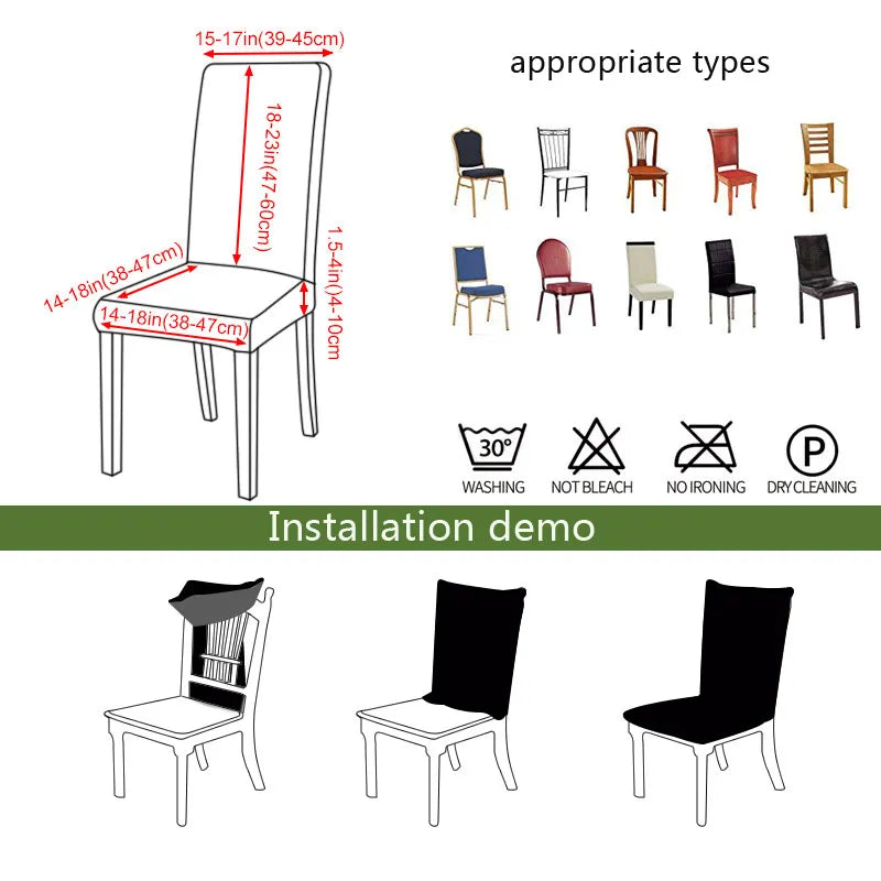 Funda para silla de  imitación cuero para comedor, funda para silla de tela PU todo incluido, elástica impermeable para mascotas, hotel de oficina a prueba de polvo