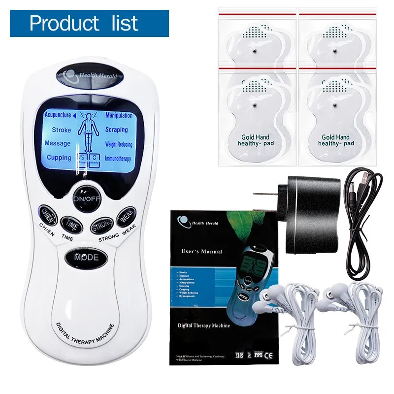 Masajeador TENS EMS, estimulación muscular electrónica, 8 modos, estimulador nervioso Personal, máquina de terapia de electroestimulación, alivio del dolor