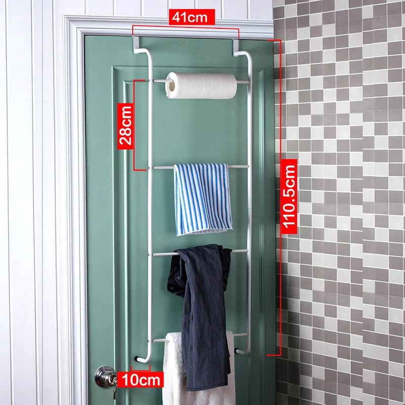 ORZ-estante organizador de baño, estante colgante de Metal, estante para ropa y toallas, gancho de almacenamiento para baño, accesorios para puerta, soporte para toallas