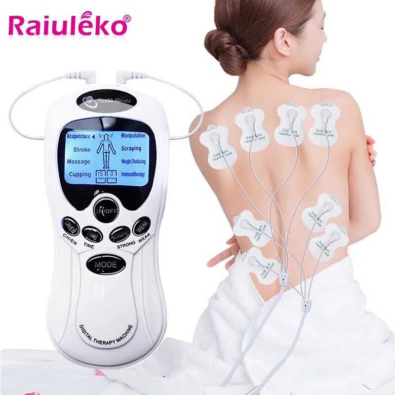 Masajeador TENS EMS, estimulación muscular electrónica, 8 modos, estimulador nervioso Personal, máquina de terapia de electroestimulación, alivio del dolor