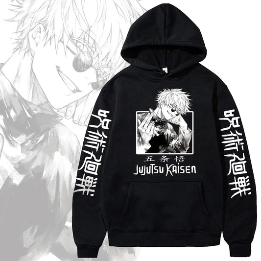 Camisetas estampadas de Gojo Satoru, camisetas de Anime Jujutsu Kaisen, camisetas Unisex Otaku de manga corta, camisetas Pop a la cadera, ropa de calle informal de algodón 100%