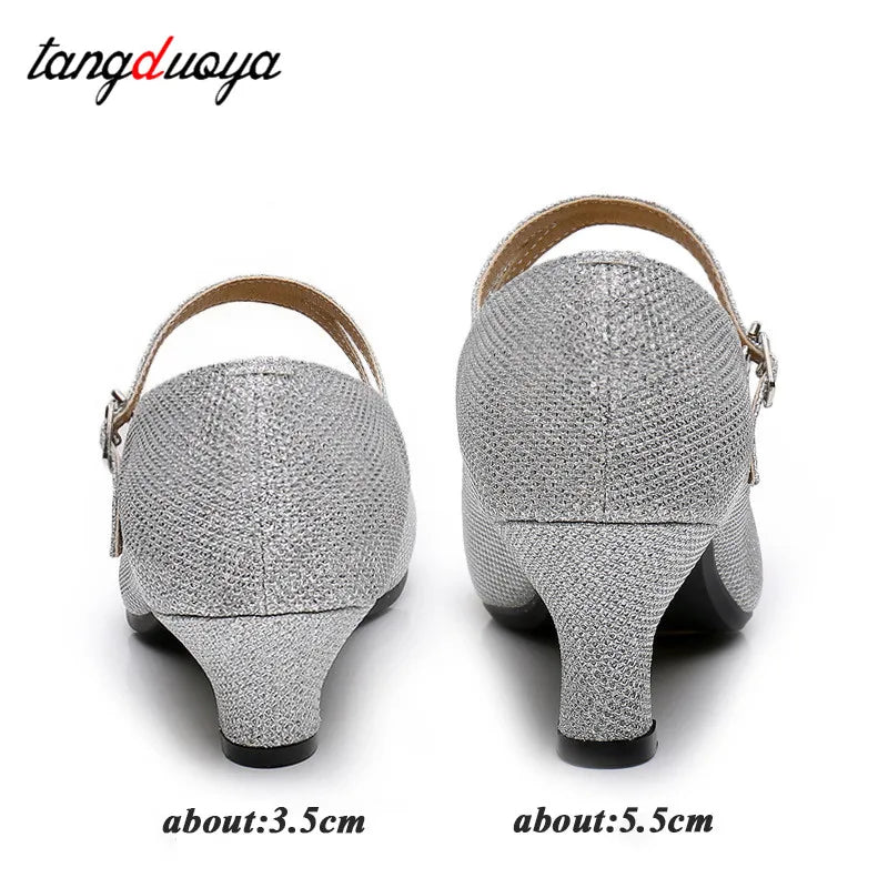 Zapatos de vestir talla pequeña para Mujer, Zapatos de vestir para Mujer, Zapatos de Salsa con punta cerrada, Zapatos de tacón bajo, Zapatos de Baile  para Mujer de 5cm