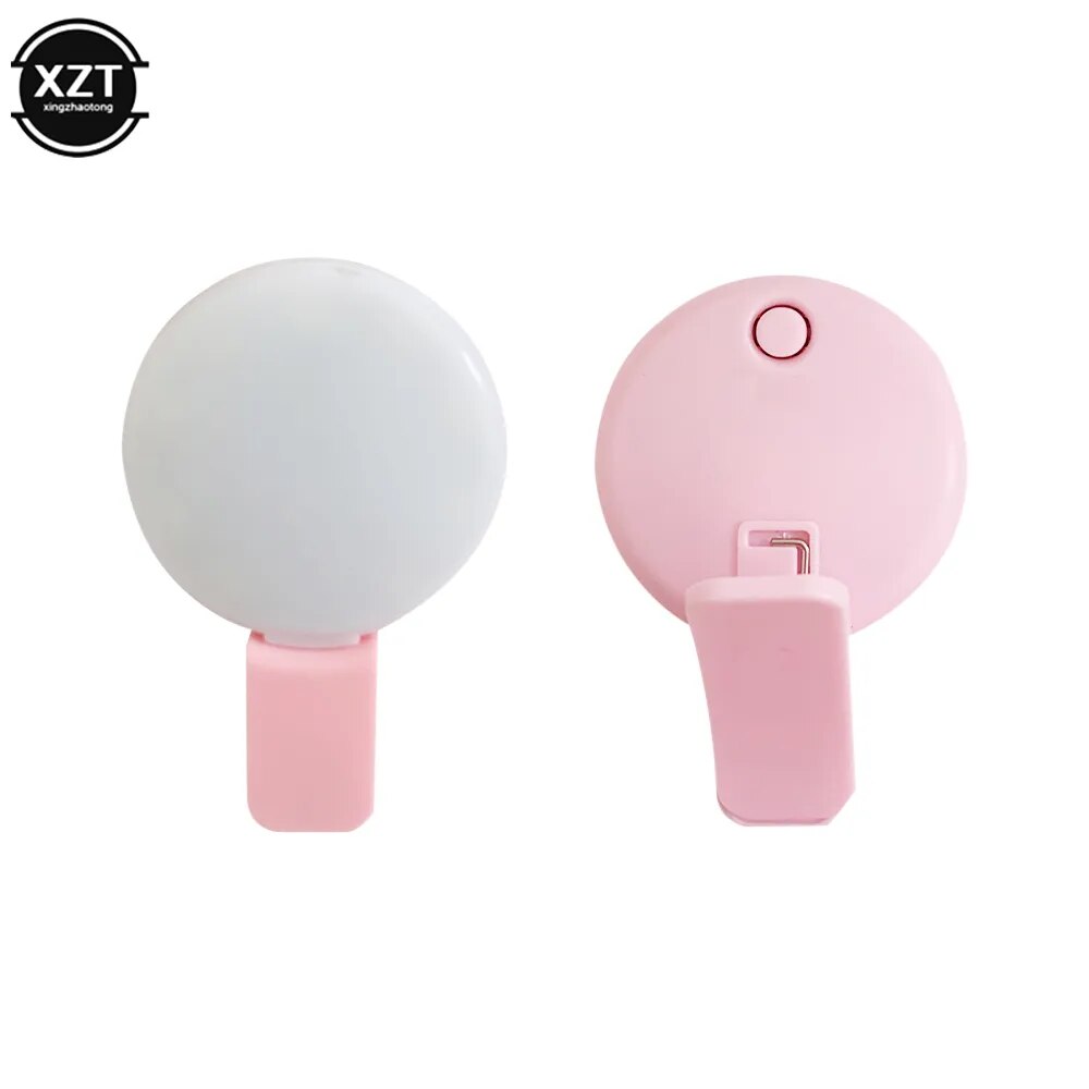 Mini anillo de luz LED para Selfie, luz Flash para lente de teléfono, Clip recargable por USB, lámpara de relleno para teléfono móvil, luces para Selfie para mujer