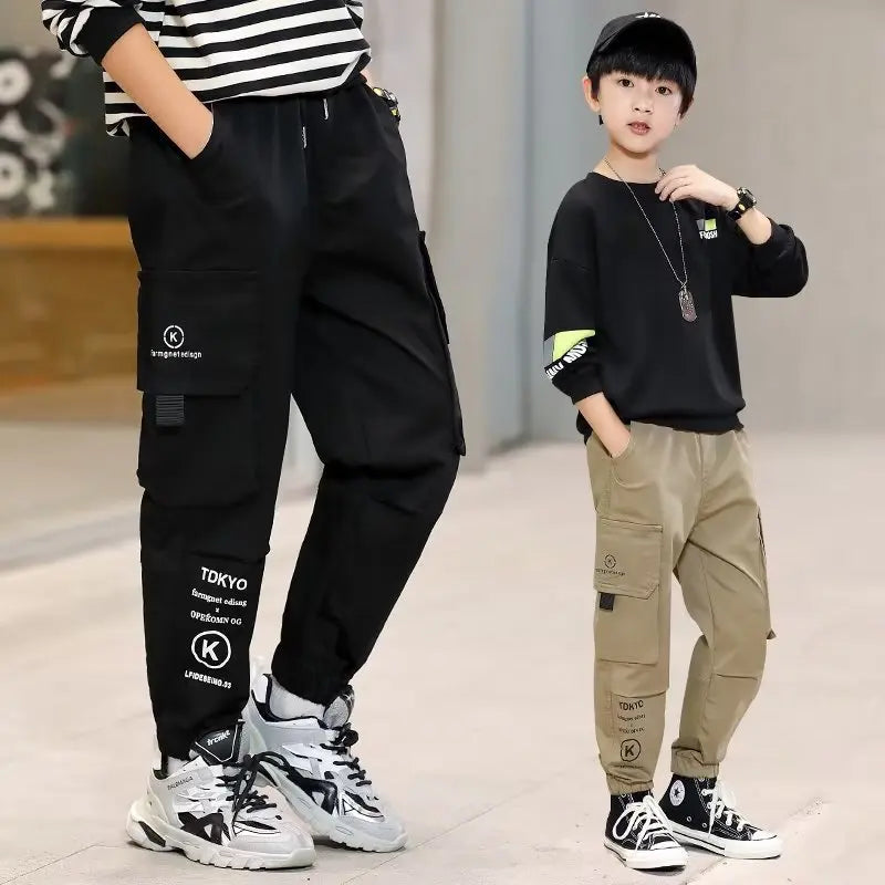 Pantalones Cargo de invierno para niños, ropa coreana con forro de terciopelo para niños de 4, 5, 6, 7, 8, 9, 10, 11, 12, 13, 14 y 15 años, invierno, 2023