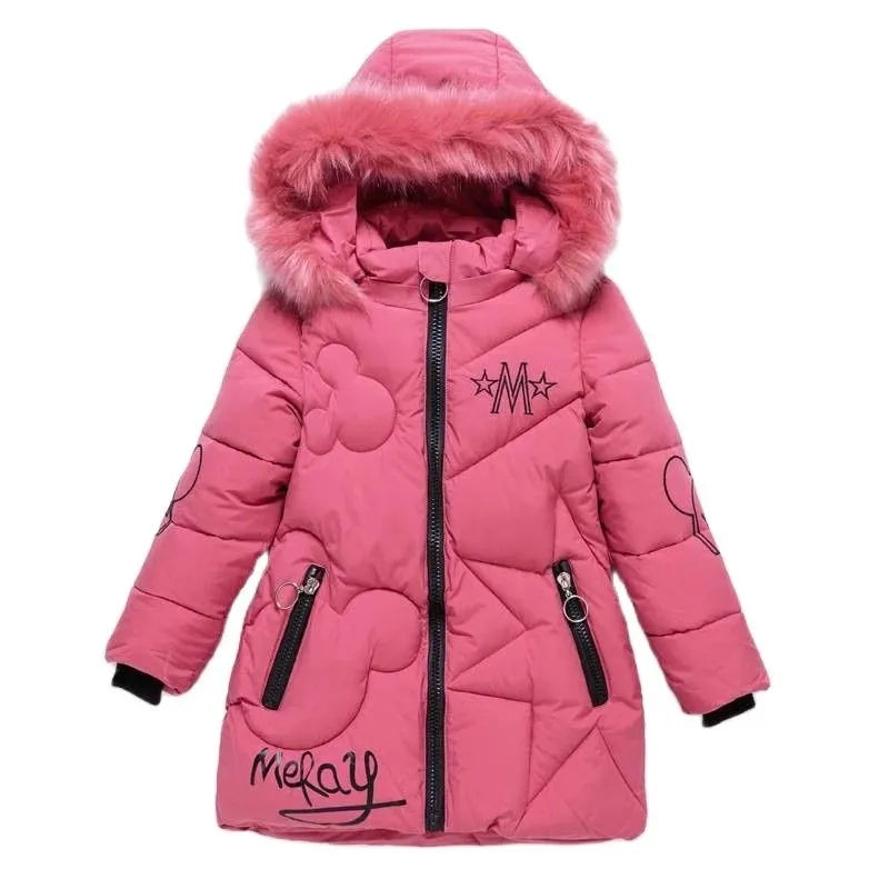 Chaquetas de invierno de talla grande para niñas, abrigo grueso de Navidad para mantener el calor, ropa de abrigo impermeable con cremallera y capucha para invierno,también fina para otoño, ropa para niñas de 3 a 12 años