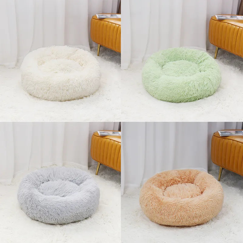 Camas suaves para perros, cama para perros y gatos de felpa de tamaño completo, cama tranquila lavable, cama de Donut, artefacto para dormir cómodo, producto, camas para perros, esteras