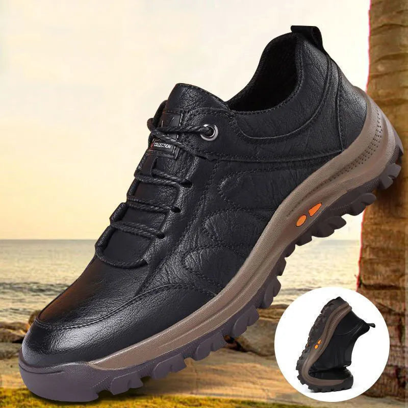 Zapatos de cuero para hombre, zapatos informales de tendencia inglesa, zapatillas de deporte para hombre, calzado italiano transpirable de ocio para hombre