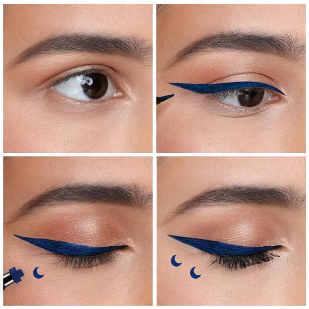 4 Uds delineador de ojos líquido  y sello  dibujo , delineador de ojos de doble punta lápiz de secado rápido impermeable a prueba de sudor herramientas de maquillaje de larga duración cosméticos