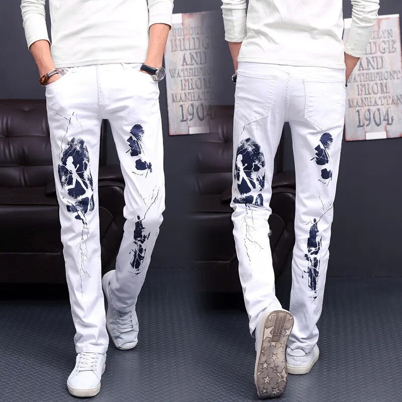 Pantalones vaqueros con estampado de diseñador para hombre, vaqueros rasgados de alta calidad, talla 28-38 40 42 2022, ropa de calle Punk HIP HOP otoño primavera 2022