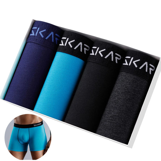 4 Uds ropa interior caliente ,Boxers para hombre calzoncillos sexis Slip hombre de algodón , Homme Boxer Shorts marca Bóxeres