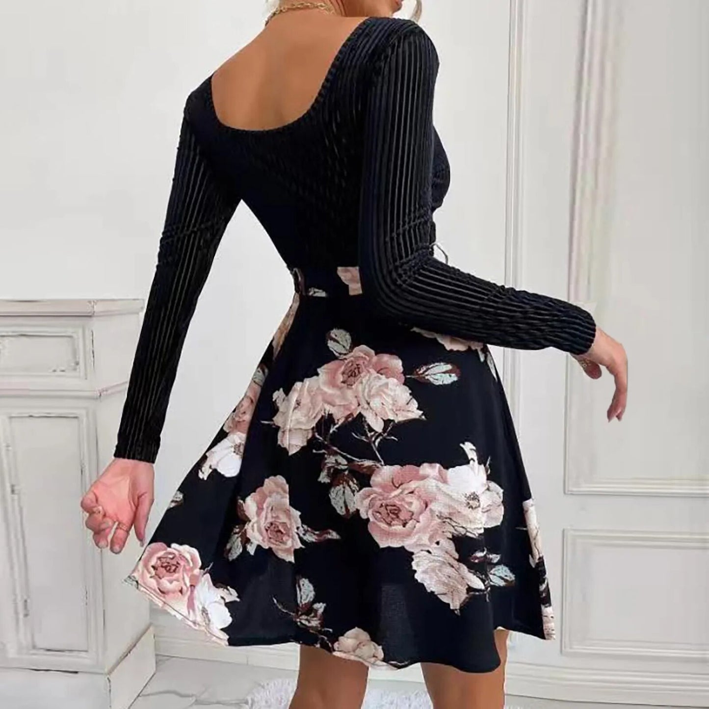 Vestido largo de fiesta con estampado Floral para mujer, vestido ajustado elegante y Sexy, novedad de 2023