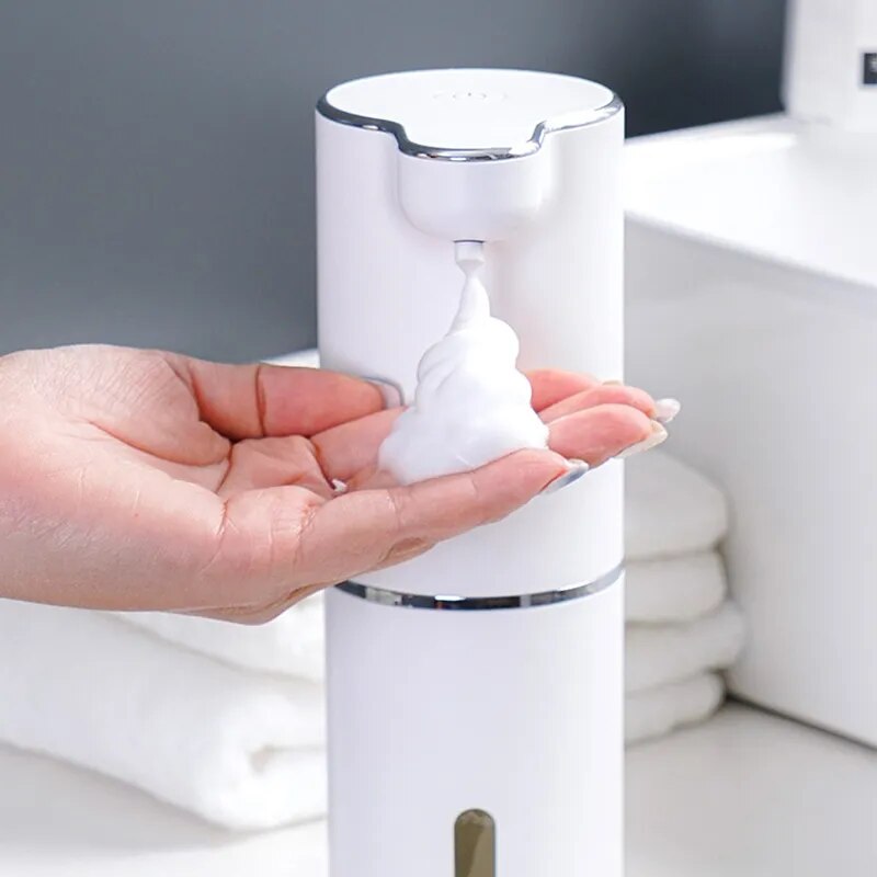 Dispensador de jabón Dispensador automático de jabón de espuma Dispensador de jabón líquido inteligente recargable por USB Bomba de jabón para encimera de baño para niños