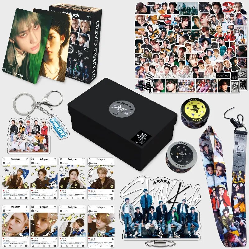 Kpop Stray Kids-álbum de 5 star, caja de regalo, pegatinas para sesiones fotográficas, cinta adhesiva, soporte acrílico, Kits de combinación para regalo de colección de Fans