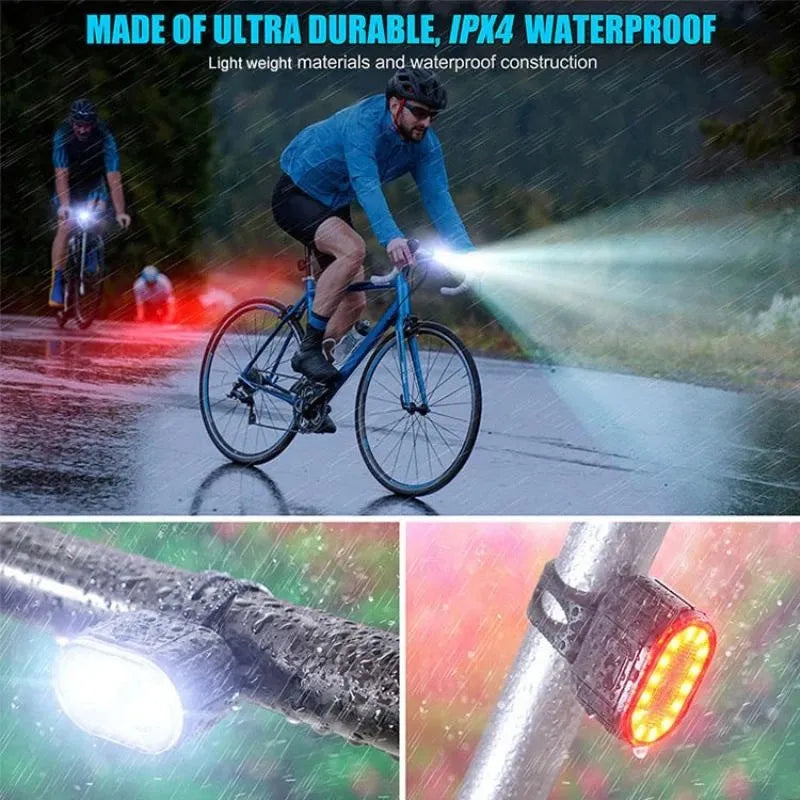 Luz trasera de bicicleta, lámpara frontal para bicicleta, luz trasera de bicicleta recargable, faro Ultra brillante, luz trasera intermitente de seguridad en ciclismo MTB