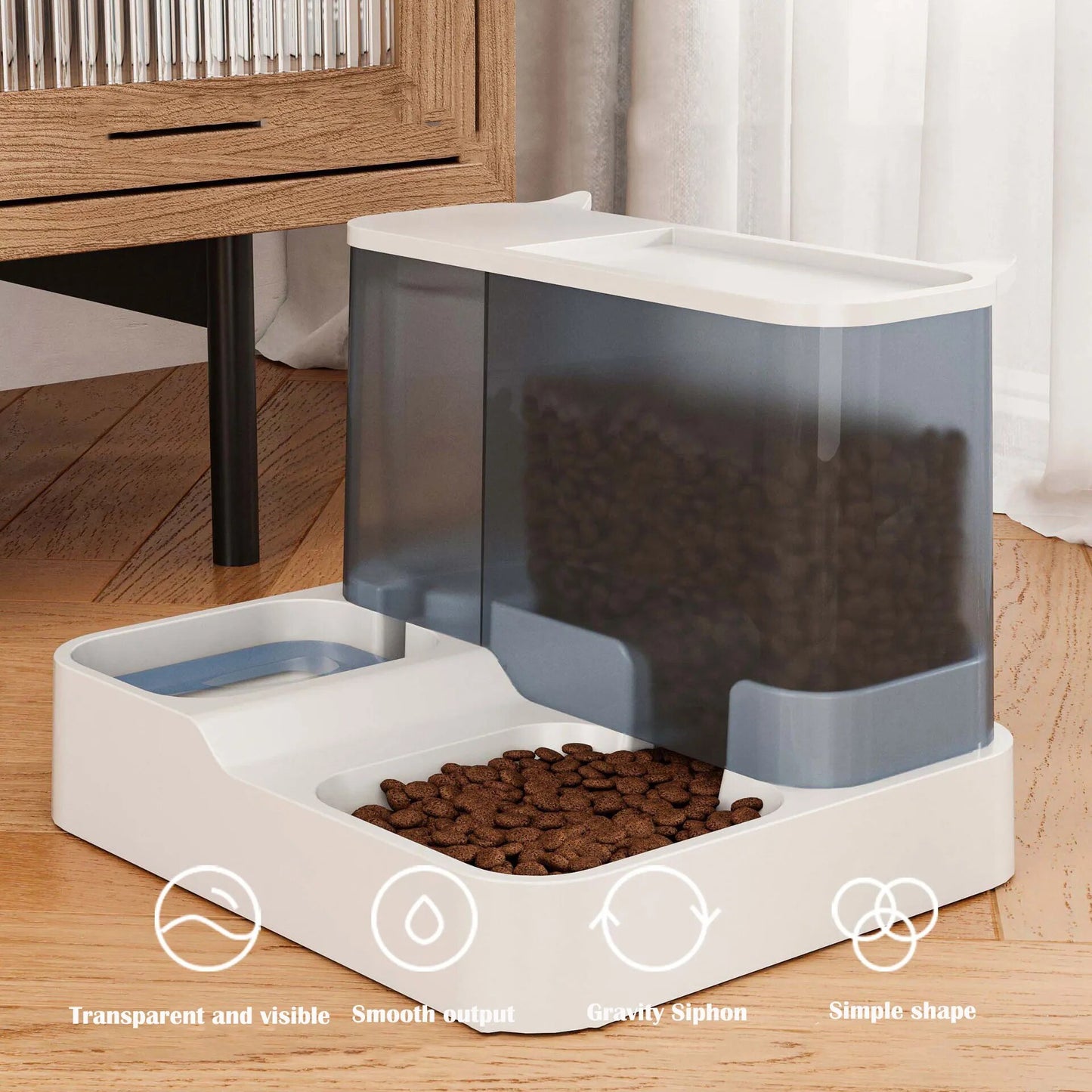 Alimentador automático de gran capacidad para gatos, dispensador de agua, separación en seco y húmedo, contenedor de comida para perros, tazón de agua potable, suministros para mascotas