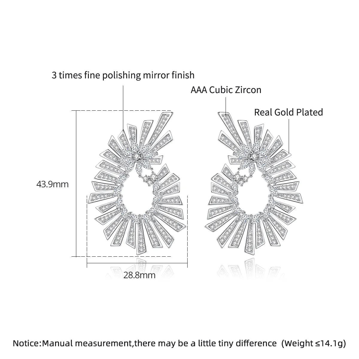 LUOTEEMI-pendientes de gota de circonia cúbica para mujer, aretes irregulares, grandes y redondos, con forma de gota de agua, lleno de micro pavimentado, joyería de moda nupcial para boda