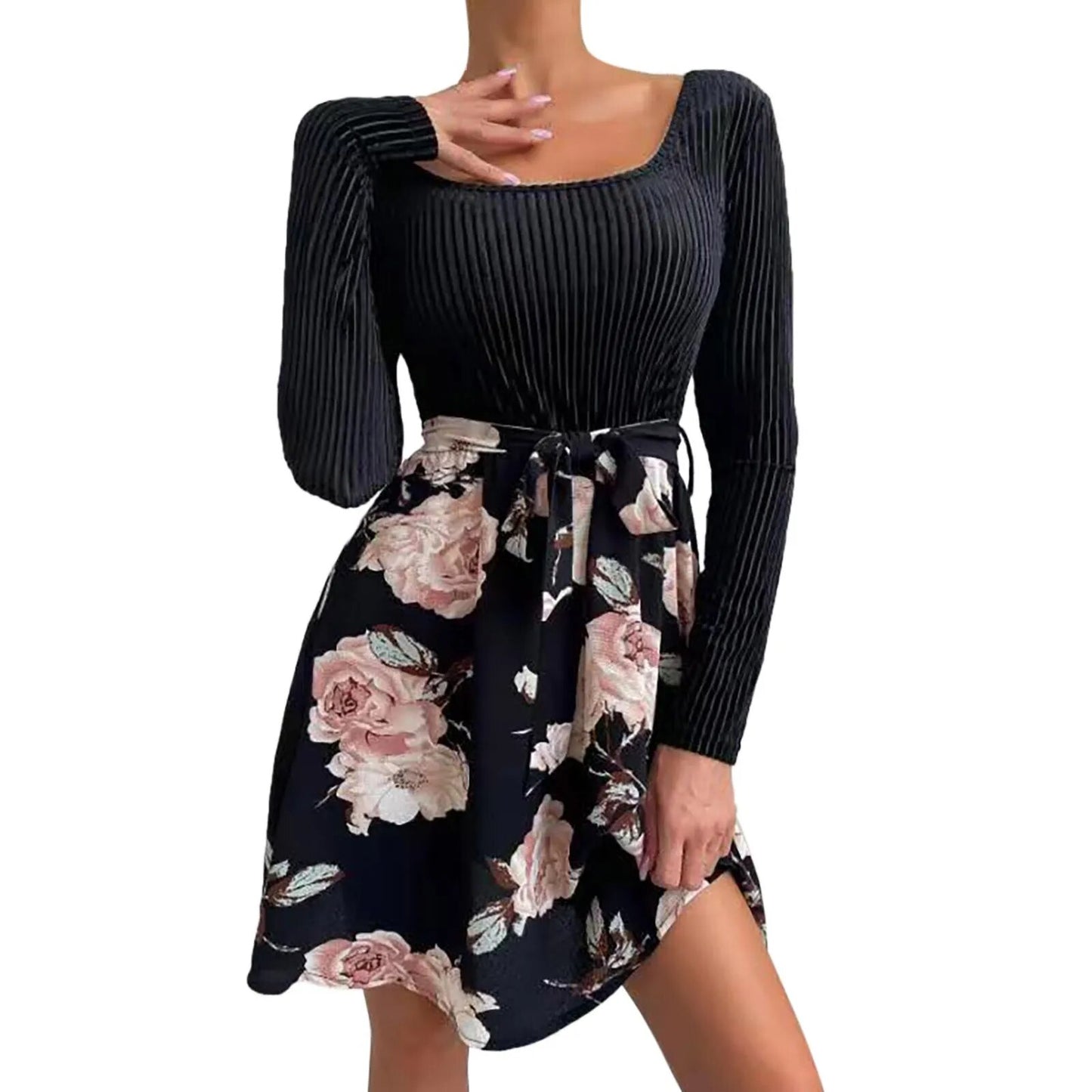 Vestido largo de fiesta con estampado Floral para mujer, vestido ajustado elegante y Sexy, novedad de 2023