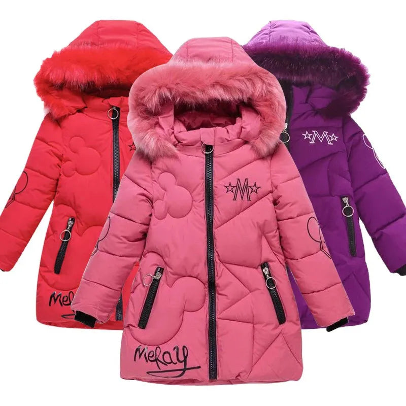 Chaquetas de invierno de talla grande para niñas, abrigo grueso de Navidad para mantener el calor, ropa de abrigo impermeable con cremallera y capucha para invierno,también fina para otoño, ropa para niñas de 3 a 12 años