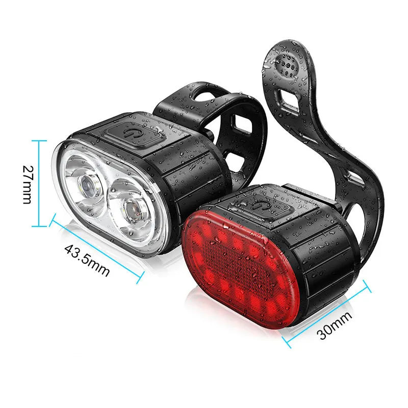 Luz trasera de bicicleta, lámpara frontal para bicicleta, luz trasera de bicicleta recargable, faro Ultra brillante, luz trasera intermitente de seguridad en ciclismo MTB