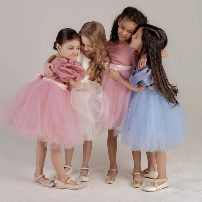 Vestido de princesa para niñas de 3 a 8 años, tutú de encaje con lentejuelas, tutú para fiesta de boda, vestido esponjoso para niñas, Vestidos formales de noche para desfile