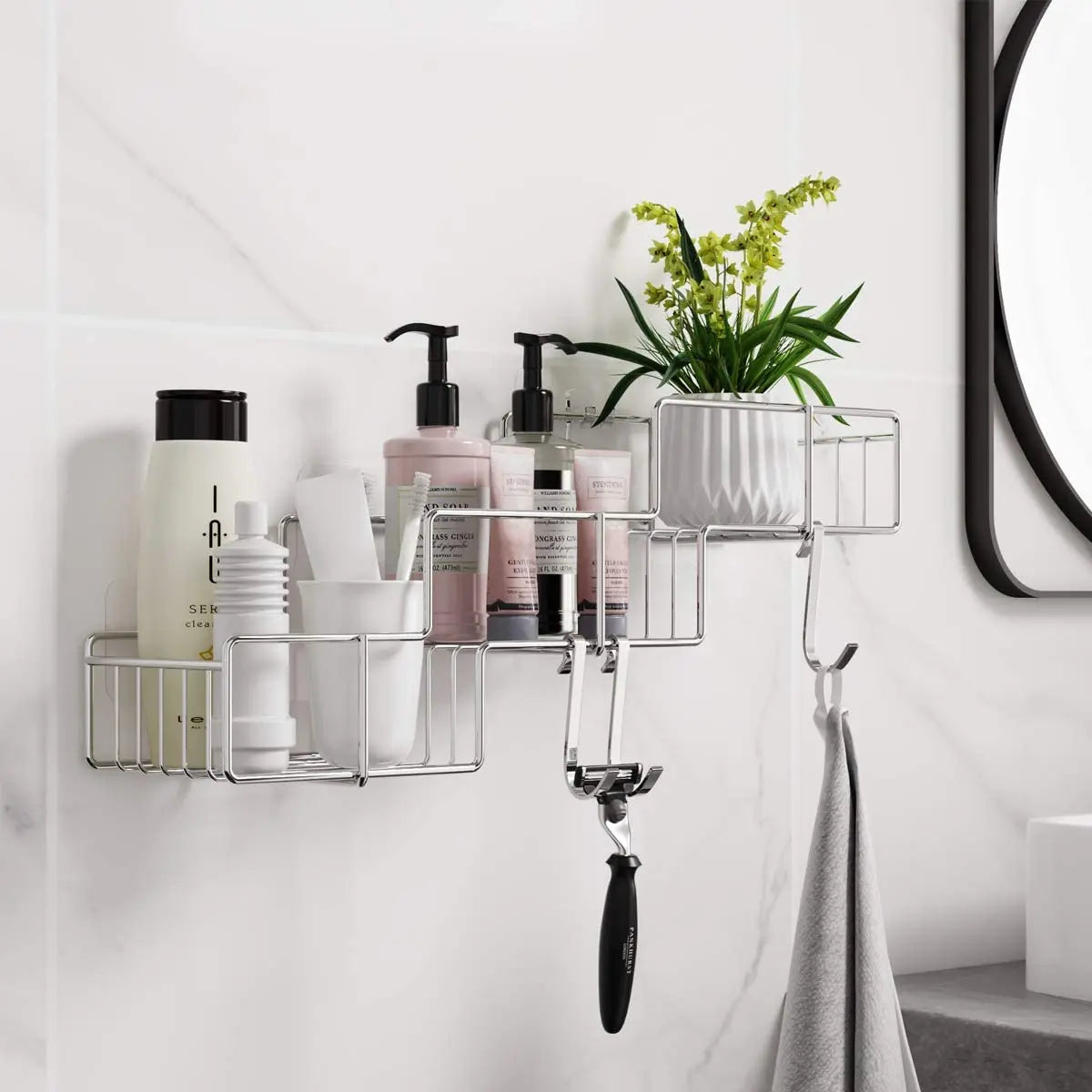 ORZ-estante organizador de baño, estante colgante de Metal, estante para ropa y toallas, gancho de almacenamiento para baño, accesorios para puerta, soporte para toallas