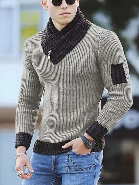 Moda coreana otoño hombres Casual Estilo Vintage suéter de lana cuello alto de gran tamaño 2023 invierno hombres cálidos jerseys de algodón suéteres