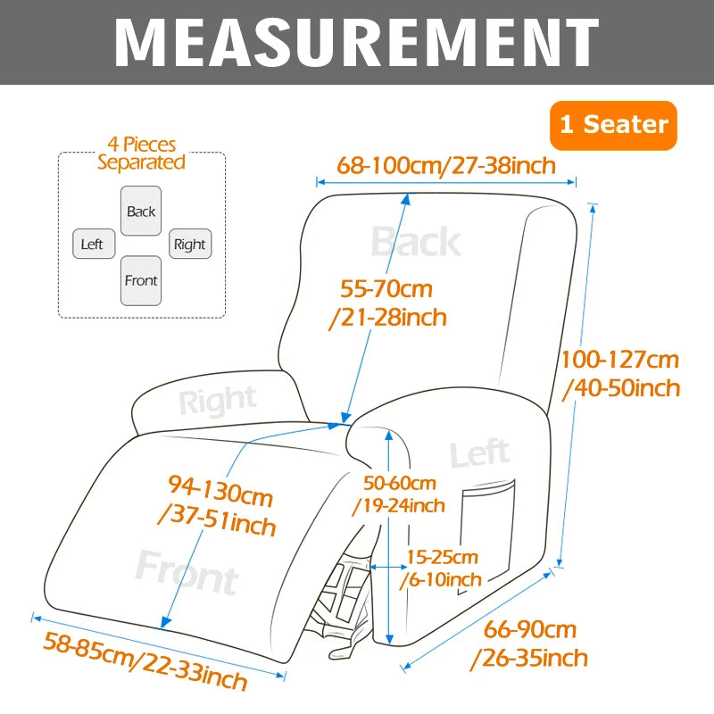 4 unids/set funda de sofá reclinable para sala de estar funda elástica para sillón  reclinable Protector de muebles Lazy Boy Relax Slipcover