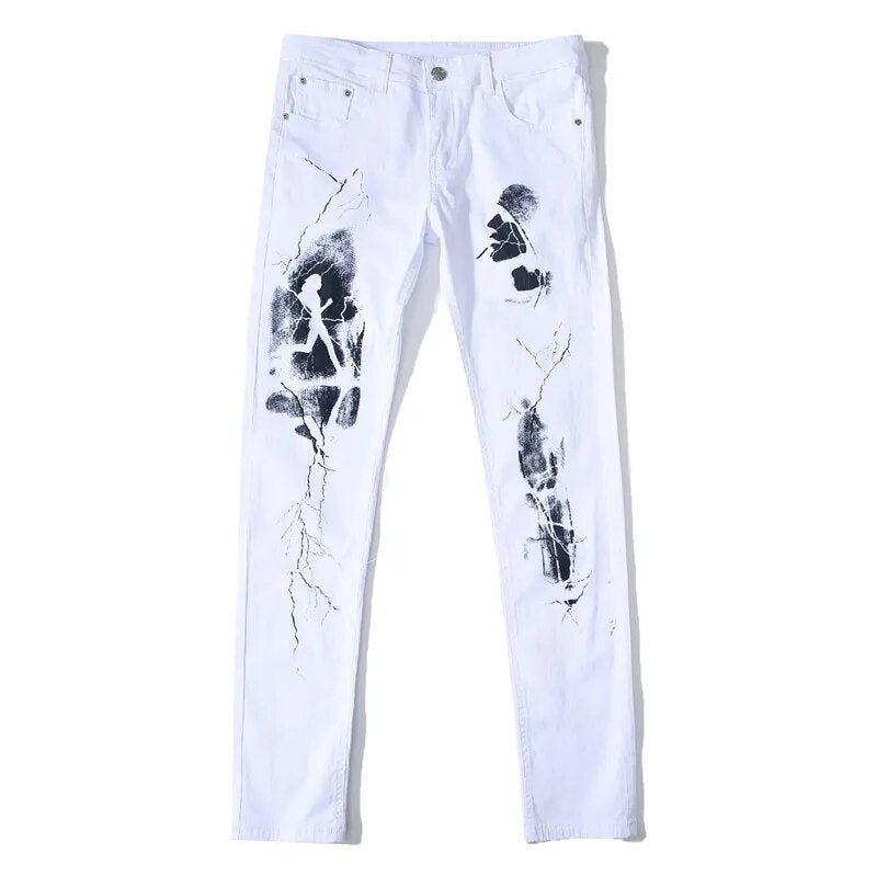 Pantalones vaqueros con estampado de diseñador para hombre, vaqueros rasgados de alta calidad, talla 28-38 40 42 2022, ropa de calle Punk HIP HOP otoño primavera 2022