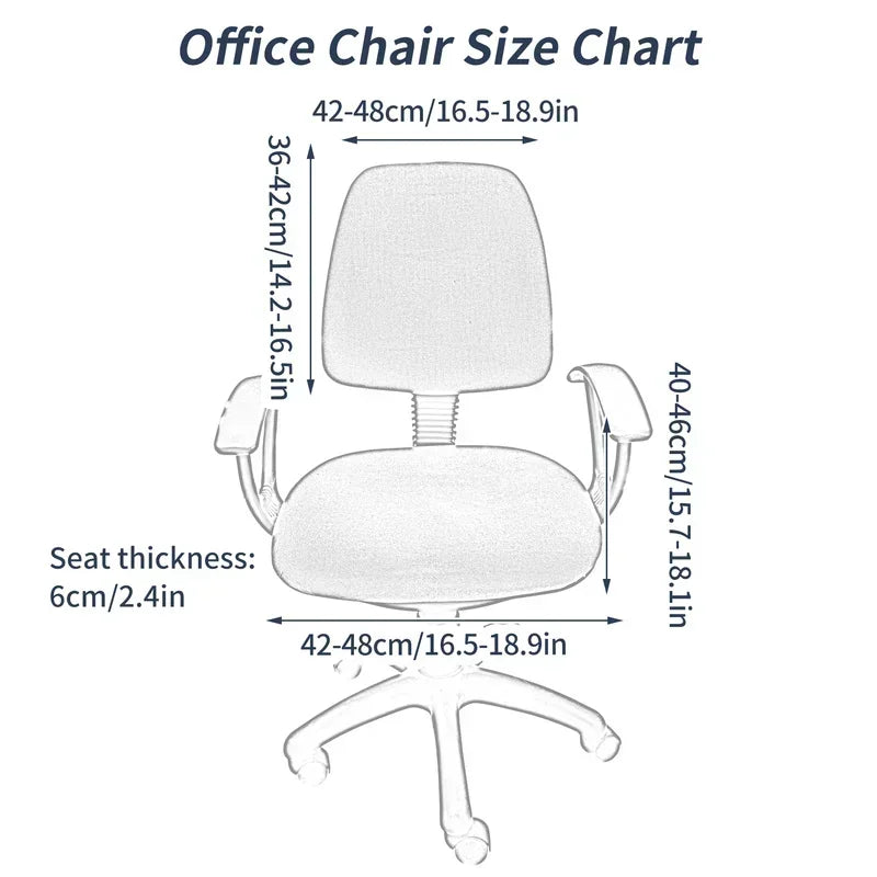 Split Funda para sillas para jugadores Silla de oficina fundas para Sillas para jugadores lavable Funda para asiento de ordenador Funda elástica giratoria 2 unid/set Funda alféizar