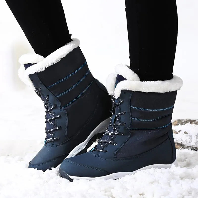 DeWaterproPlush Botas de tobillo cálidas para Mujer Zapatos de invierno botines