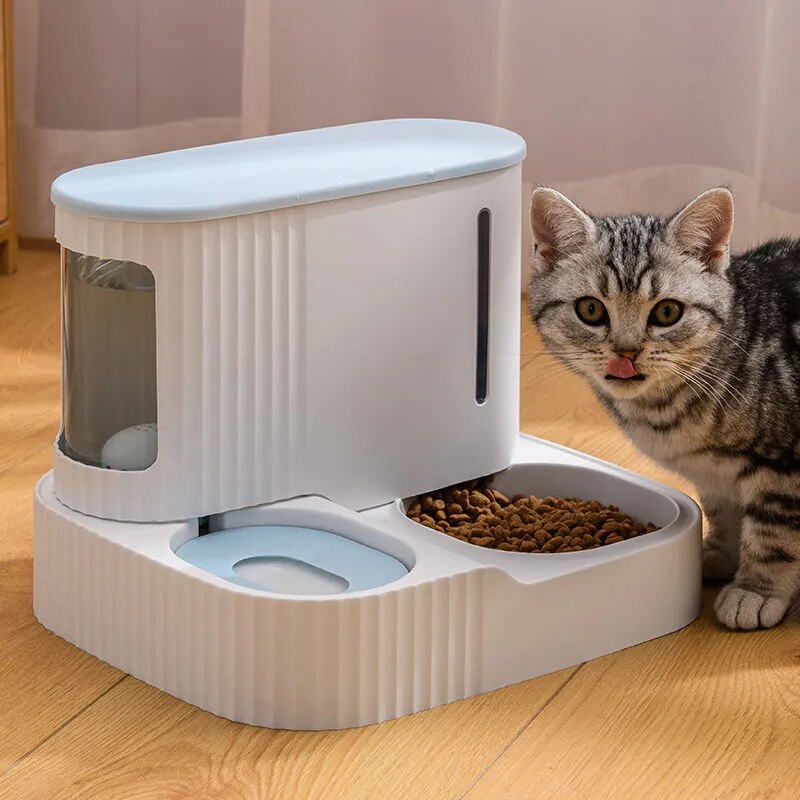 Alimentador automático de gran capacidad para gatos, dispensador de agua, separación en seco y húmedo, contenedor de comida para perros, tazón de agua potable, suministros para mascotas