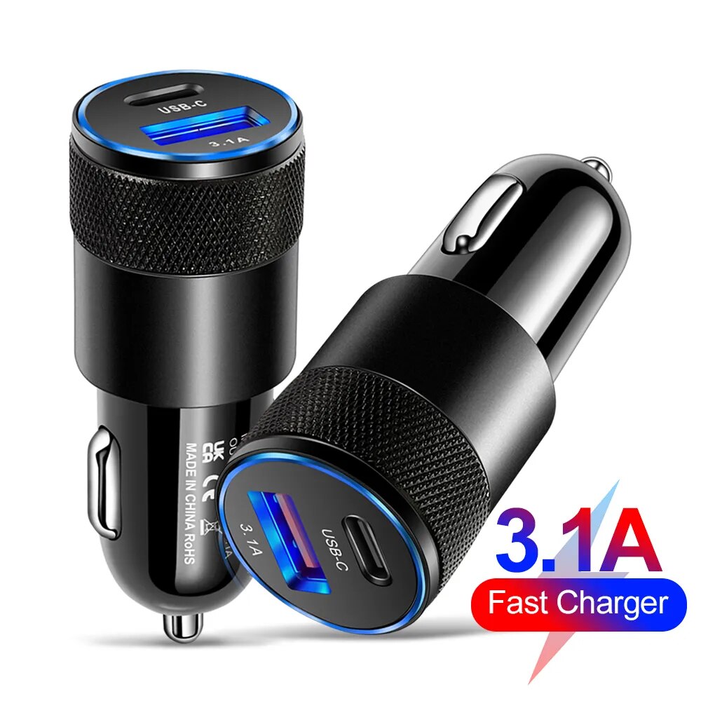 Cargador de coche PD de 70W, adaptador de teléfono USB tipo C de carga rápida para iPhone 13, 12, Xiaomi, Huawei, Samsung S21, S22, carga rápida 3,0