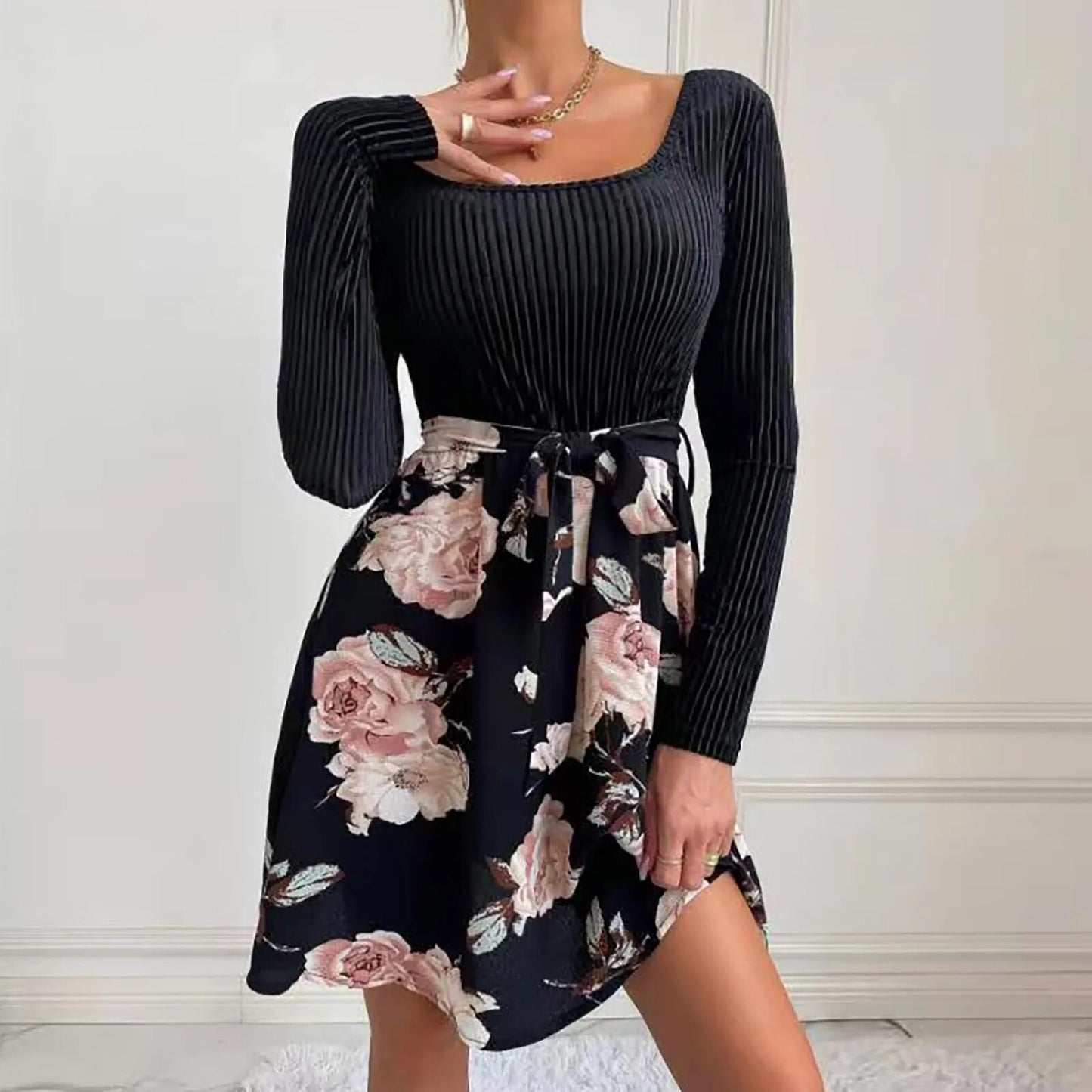 Vestido largo de fiesta con estampado Floral para mujer, vestido ajustado elegante y Sexy, novedad de 2023