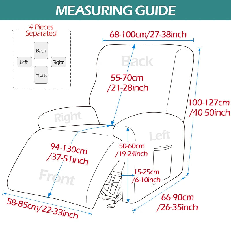 Funda de sofá reclinable de 1 plaza, sillón individual elástico, funda de relajación, Protector antideslizante para silla de sofá para sala de estar, lavable, 1 Juego