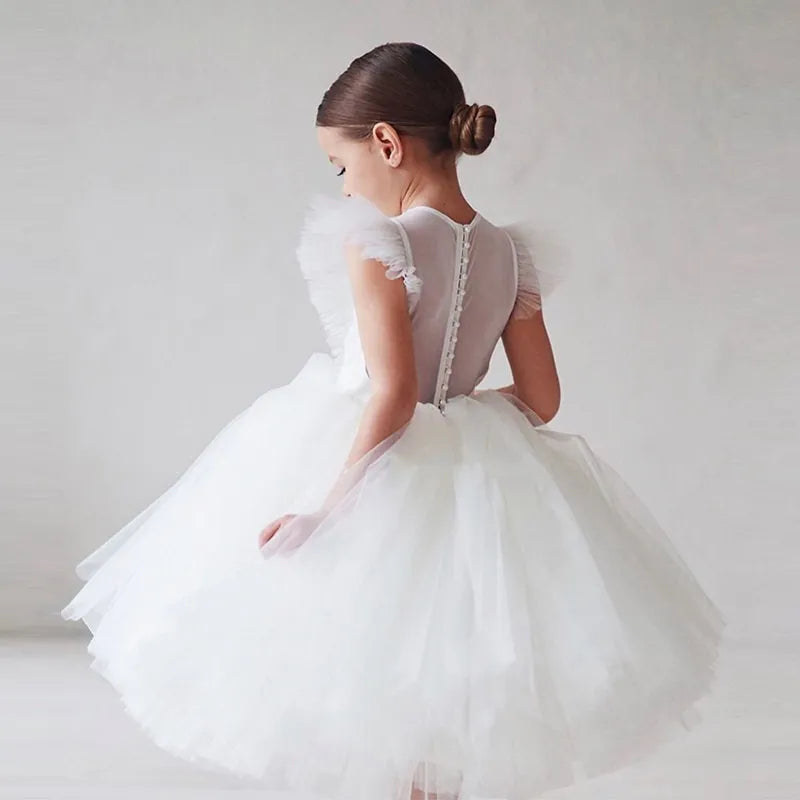 Vestido de princesa para niñas de 3 a 8 años, tutú de encaje con lentejuelas, tutú para fiesta de boda, vestido esponjoso para niñas, Vestidos formales de noche para desfile