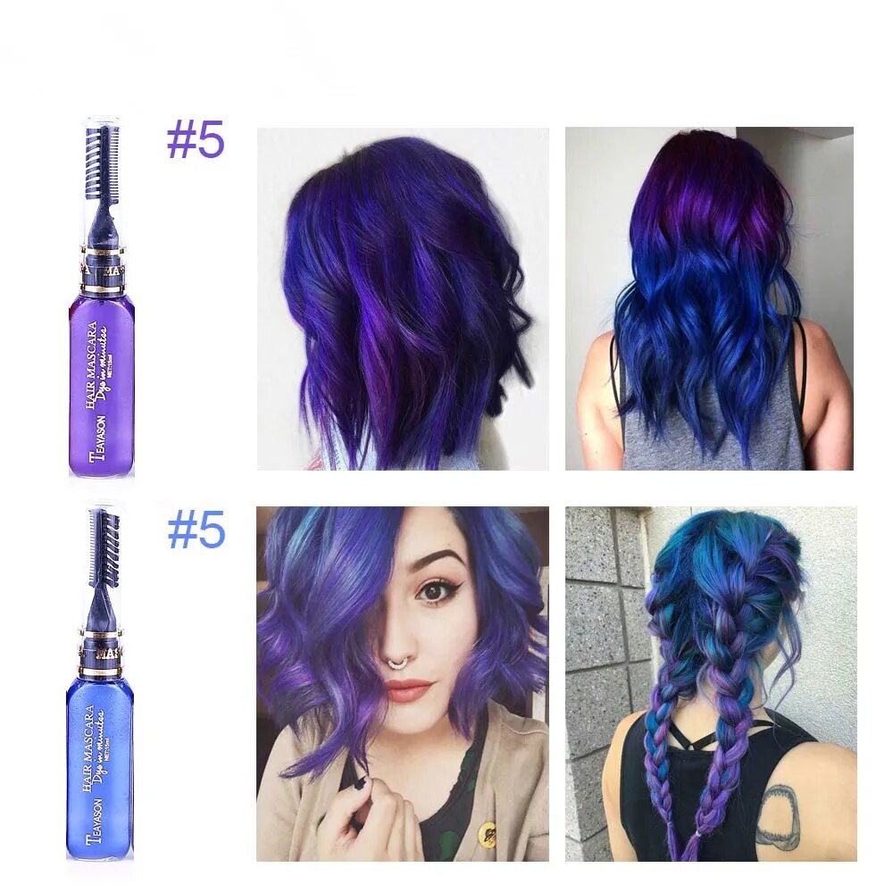 13 colores, tinte de Color de cabello único, temporal, no tóxico, DIY, máscara de Color para el cabello, crayones de tinte para el cabello lavables de una sola vez