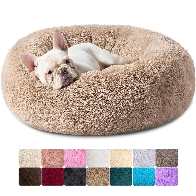 Camas suaves para perros, cama para perros y gatos de felpa de tamaño completo, cama tranquila lavable, cama de Donut, artefacto para dormir cómodo, producto, camas para perros, esteras