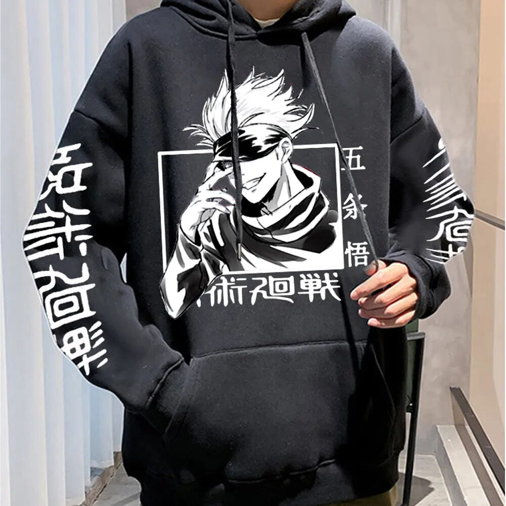 Jujutsu Kaisen-sudaderas con capucha para hombre y mujer, ropa de calle de dibujos animados, sudaderas holgadas de anime japonés Y2K 3XL, otoño