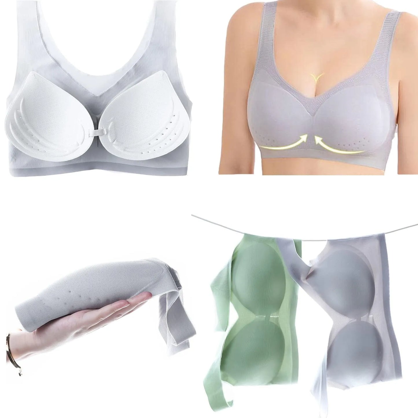 Sujetador ultrafino sin costuras para mujer, Croset de seda helada, ropa interior suave sin costuras para la espalda, Bralette deportivo, lencería push-up de talla grande