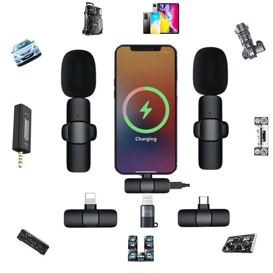 Micrófono Lavalier inalámbrico, Mini micrófono portátil para grabación de Audio y vídeo para iPhone, Android, tipo C, transmisión en vivo, micrófono para teléfono y videojuegos