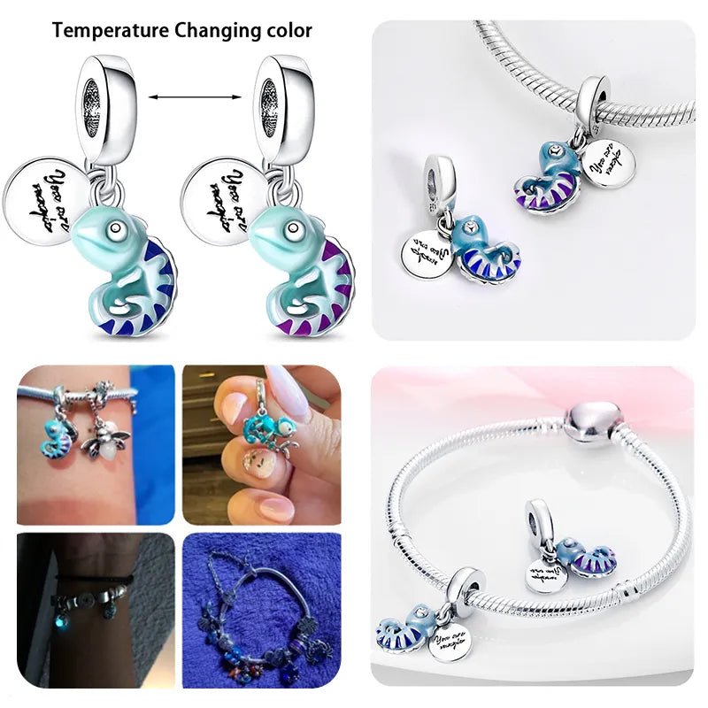 Cuentas luminosas de Plata de Ley 2023 para mujer, abalorios de gatito y mal de ojo compatibles con pulsera Pandora, joyería artesanal, regalo colgante, novedad de 925