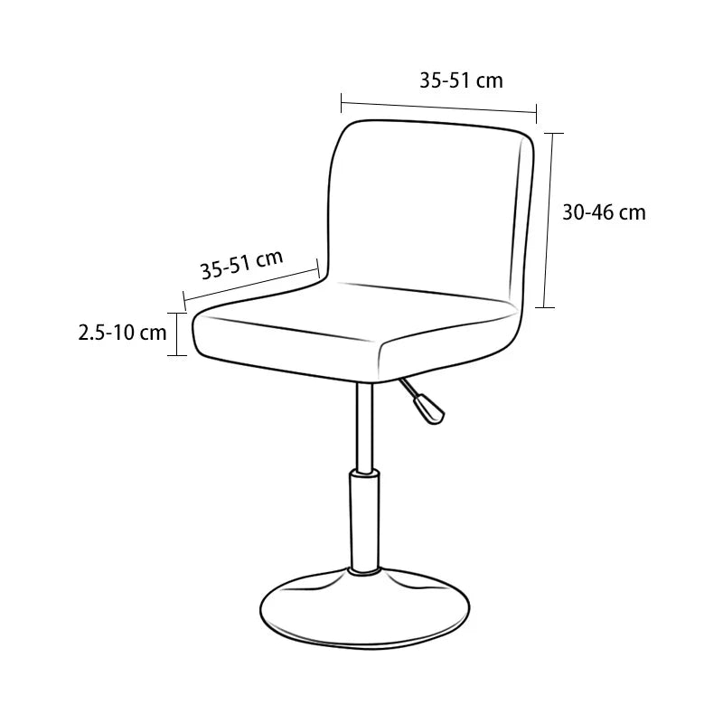 Funda para silla giratoria de Club y taburetes  a prueba de salpicaduras, fundas elásticas para asiento trasero corto de tamaño pequeño, tela con revestimiento repelente al agua, No 100% impermeable