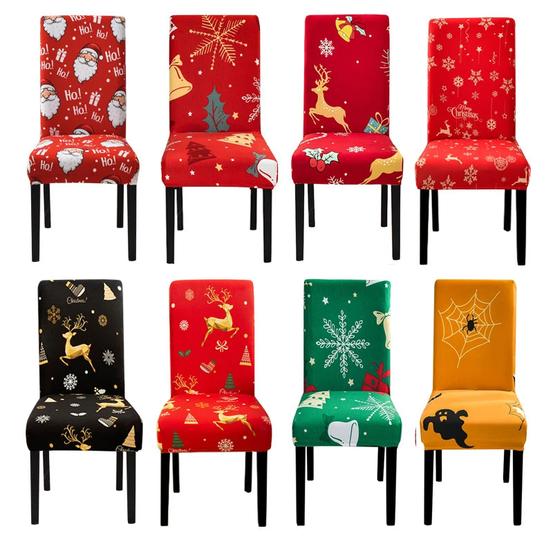 Funda navideña para silla, 33 colores a elegir, protector de asiento, fundas para sillas para comedor, cocina, hotel, sala de estar, banquete de boda